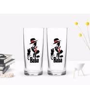 BK Home Renkli Baskılı Godfather Baba Tasarımlı İkili Rakı Bardağı Seti-18 (Beyaz)