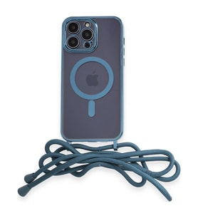 Apple İphone 12 Pro Max Kılıf Divo Lazer Askılı Magsafe Kapak - Sierra Blue