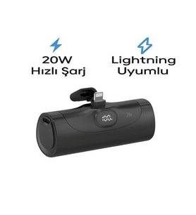 Fp8 5000mah Lightning 20w Hızlı Şarj Elektronik Taşınabilir Batarya Lcd Powerbank Telefon Şarj Aleti