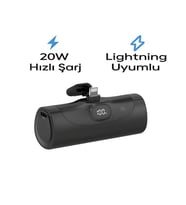 Fp8 5000mah Lightning 20w Hızlı Şarj Elektronik Taşınabilir Batarya Lcd Powerbank Telefon Şarj Aleti