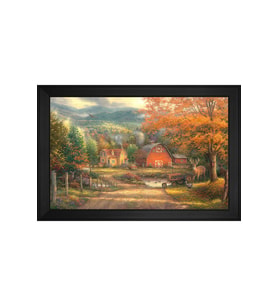 Manzara Temalı Kanvas Tablo 50 x 70 cm Siyah Çerçeve
