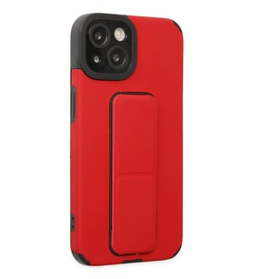 Newface Apple iPhone 14 Plus Kılıf Mega Standlı Silikon - Kırmızı