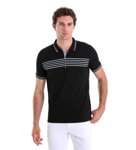 Hatemoğlu Siyah ST BRAD Polo Yaka 112309 PİKE T-Shirt (A.Siyah)