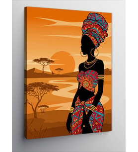 Kanvas Tablo Afrika Kadın Figürü