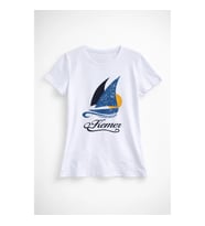 Kadın %100 Pamuk Kemer Baskılı Beyaz T-shirt