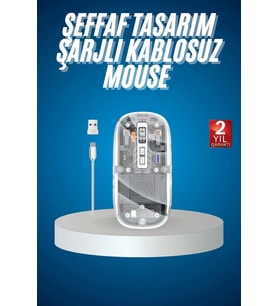 Sessiz Tıklama Çift Modlu Bluetooth Ve Alıcı Şeffaf Mouse Fare