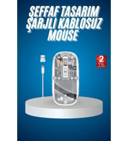 Sessiz Tıklama Çift Modlu Bluetooth Ve Alıcı Şeffaf Mouse Fare