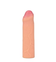 Lilitu Shop Nature Extender 4.5 cm Dolgulu Premium Ten Rengi Silikon Sünnetsiz Penis Kılıfı