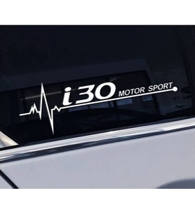 i30 Yan Cam Sticker Oto Kapı Çıkartma Tuning oto 20 cm x 7 cm yazı 218