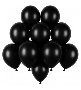 Siyah Renk Lateks Pastel Balon (13 cm) - 10 Adet