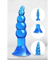 Plug Tıkaç Blue Vantuzlu Dildo /  Tıkaç Silikonlu