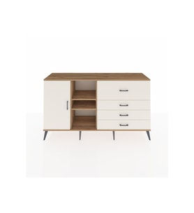 Kronos Konsol 4 Raflı 4 Çekmeceli Tek Kapaklı  176x59x99 Çam-Aytaşı