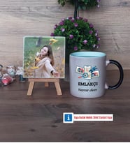 Emlakçı Fotoğraflı Dekoratif Taş, Kupa Bardak Beyaz Hediye (Model 9)
