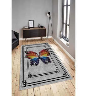 Dijital Baskılı Yıkanabilir Kaymaz Modern Renkli Salon Halısı Mutfak Halısı Yolluk ND-HY-1229 (Çok Renkli)