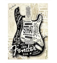 Strat Elektro Gitar Model Ahşap Tablo