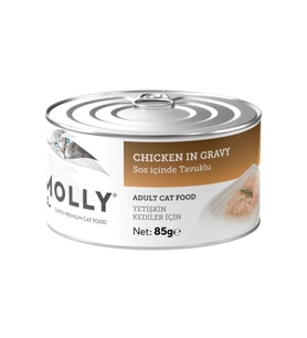 Molly Sos İçinde Tavuklu Yetişkin Kedi Konservesi 85 Gr (Krem)