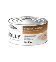 Molly Sos İçinde Tavuklu Yetişkin Kedi Konservesi 85 Gr (Krem)