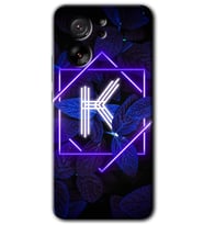 Xiaomi Mi 13T Kılıf HD Desen Baskılı Arka Kapak - Dark Neon Yaprak K Harfi