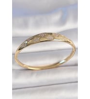 Pirinç Gold Renk Zirkon Taşlı Yıldız İşlemeli Kadın Kelepçe 5886