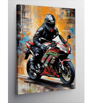 Kanvas Tablo Yarış Motosikleti