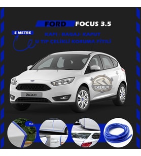 Ford Focus 3.5 Oto Araç Kapı Koruma Fitili 5metre Parlak Mavi Renk
