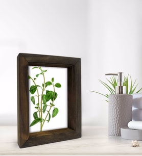 BK Gift Banyo Dekoratif Doğal Masif Ahşap Çerçeve 15x20cm-15 (Beyaz)