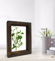 BK Gift Banyo Dekoratif Doğal Masif Ahşap Çerçeve 15x20cm-15 (Beyaz)