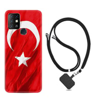 INFINIX Hot 8 9 10 11S Hot 10 Play 10T Kılıf Boyun Askılı Silikon Şanlı Türk Bayrağı 4 1401