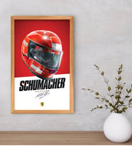 BK Gift F1 Schumacher Tasarımlı Dekoratif Retro Ahşap Çerçeveli Tablo-1