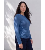 LCW Curve Mavi Büyük Beden Büzgülü Bluz