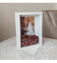 21x30 Cm Verda Beyaz Anı Çerçevesi-Gelin Çiçeği Tasarımınız İçin! Ekstra Derin 8 cm