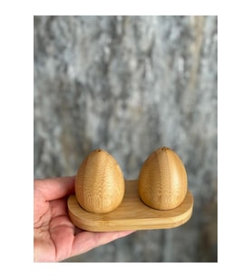 Bambu Yumurta Model Tuzluk & Biberlik