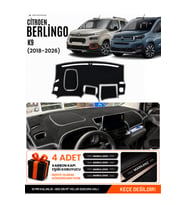 e-biz CITROEN BERLINGO K9 (2018-2026) Uyumlu Torpido Örtüsü, Torpido Kılıfı - Siyah-Gri - CI015