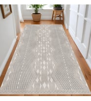 Rovigo Home Dijital Baskı Yıkanabilir Kaymaz Taban Salon Halısı Ve Yolluk RV063-FNL336 (Bej)