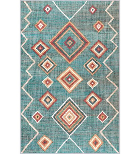 Eliana Home Baskılı, Yıkanabilir Kaymaz Taban Salon Halısı LNA1183 100x150 cm (Yeşil)