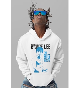 Tasarım Bruce Lee Dövüşçü Baskılı Unisex Oversize Hoodie