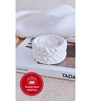 İkili Zarıf Beyaz Tealight Mumluk - Tealight Mum Hediyeli