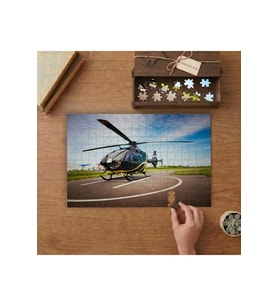 Pistte Helikopter Tasarımı 240 parça Ahşap Puzzle Ahşap Kutuda MP08028