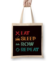 Eat Sleep Row Rowing Paddling Rowboat Kayaking Canoeing Oars Bez Çanta Uzun Saplı