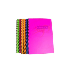 Gıpta Eko Spiralli Plastik Kapak Defter A4 40 Yaprak Kareli Okul Defteri (12 Li Paket) (Karışık)