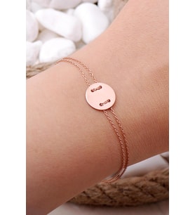 Mini Plaka Rose Gümüş Bileklik 3952