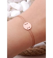 Mini Plaka Rose Gümüş Bileklik 3952