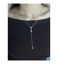 Ok Kolye Gold Çelik Kadın  Zirkon Taşlı Minimal Kolye (Altın)