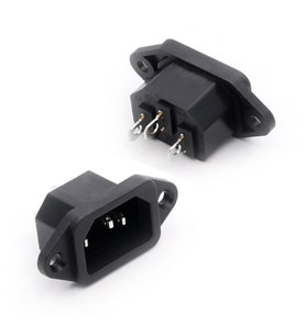 IC-212 C14 Power Soket Erkek Kulaklı 220V Lehim Tip - 5 Adet
