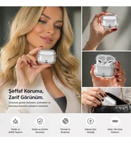 Samsung Galaxy Buds 4 Pro ile Uyumlu Kılıf, Şeffaf Silikon 360 Derece Tam Koruma Z-Airbag Teknolojisi, Çizilmeye Dayanıklı Esnek Koruyucu Kılıf, Kristal Berraklığında Tasarım Şeffaf