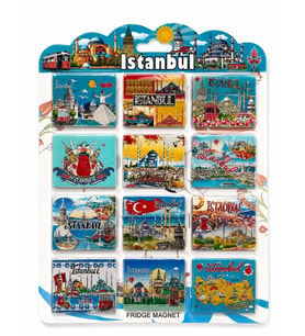 İstanbul Temalı Silikon Buzdolapı Süsü Magnet 12'li Set Alk5806