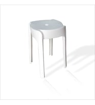 Beyaz Büyük Geniş Uzun Sağlam Sert Plastik Kırılmaz Hafif 45 Cm Banyo Balkon Bahçe Oturak Tabure Sandalye