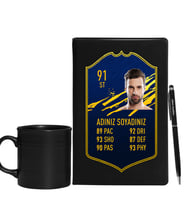Kişiye Özel Fut Kart Defter Kalem & Varil Kupa Hediye Seti