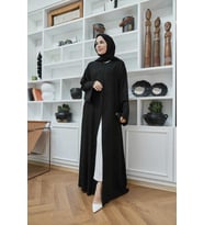 6642-Parça Boya Tensel Abaya Siyah