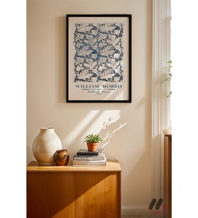 William Morris Wallflower Deseni, Siyah Çerçeveli Duvar Tablosu - Ev Dekorasyonu